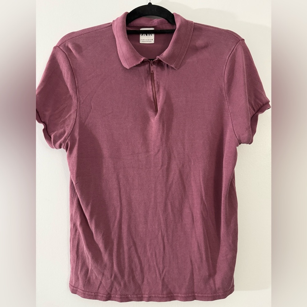 Zara Women's Mauve Polo Shirt